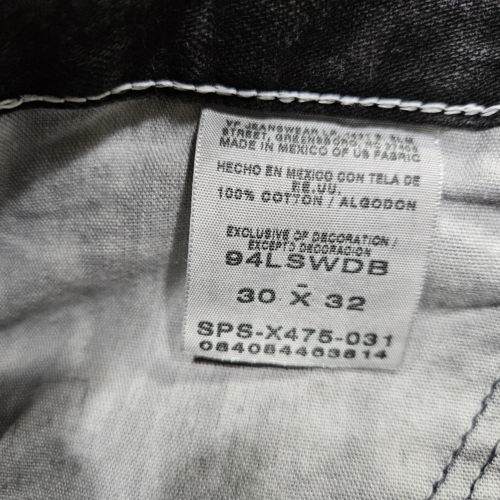 Wrangler Hero Carpenter Jeans Mens 30x32 Black Faded Relaxed Grunge Punk